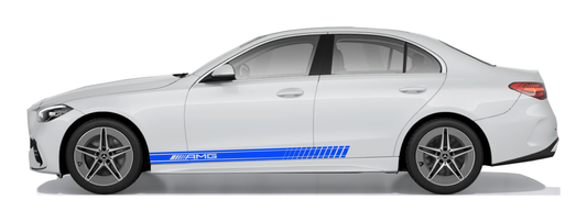 Stickerset Seitenschweller für Mercedes AMG Blau