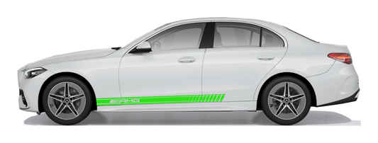 Stickerset Seitenschweller für Mercedes AMG Grün