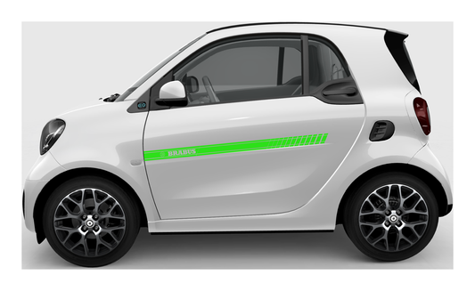 Stickerset Smart Fortwo Smart Forfour Brabus Türsticker Grün