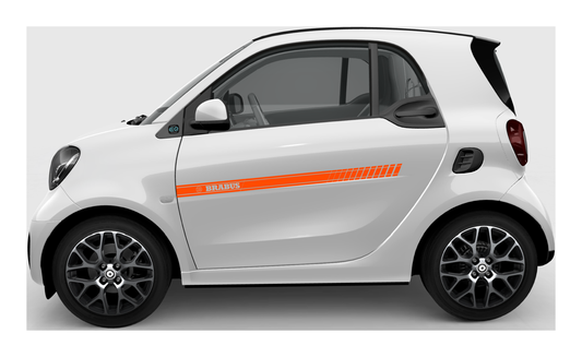 Stickerset Smart Fortwo Smart Forfour Brabus Türsticker Orange