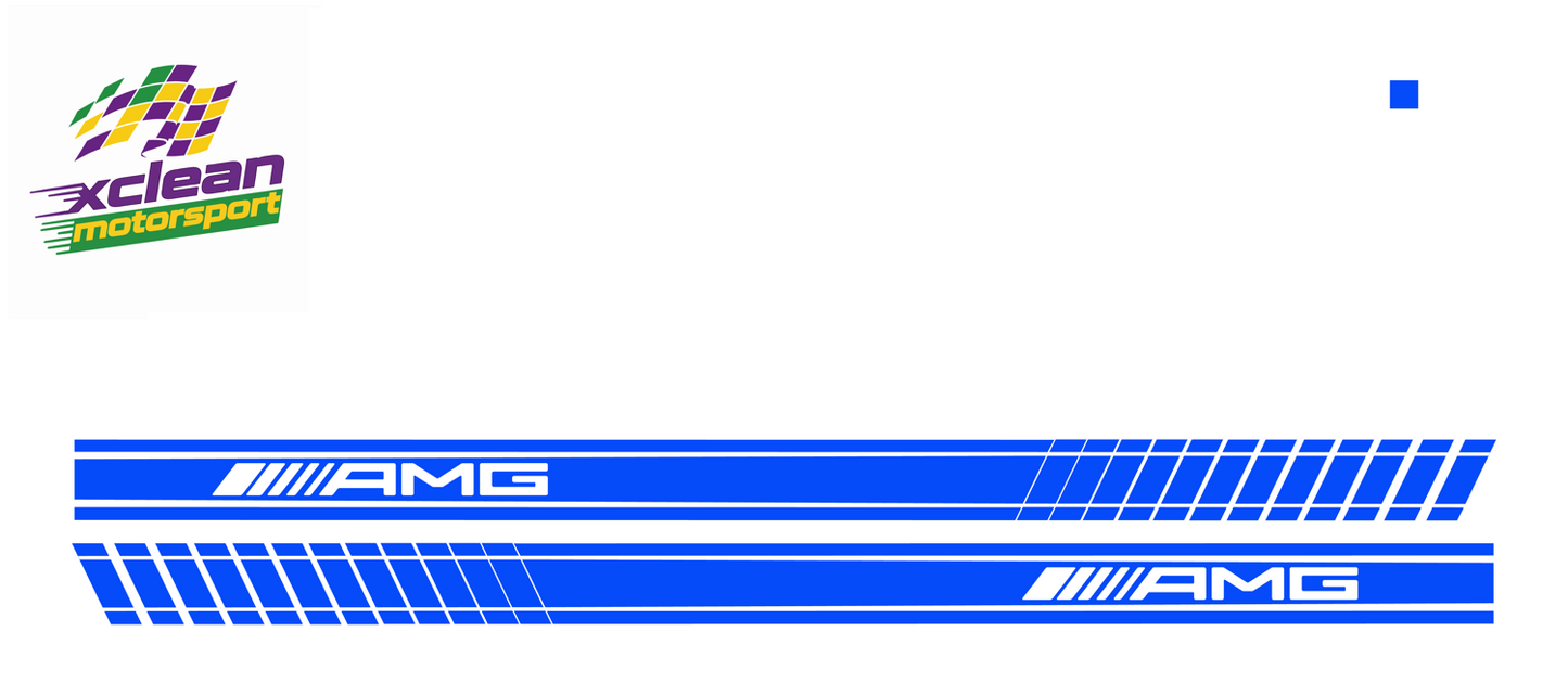 Stickerset Seitenschweller für Mercedes AMG Blau