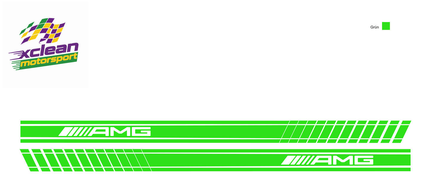 Stickerset Seitenschweller für Mercedes AMG Grün
