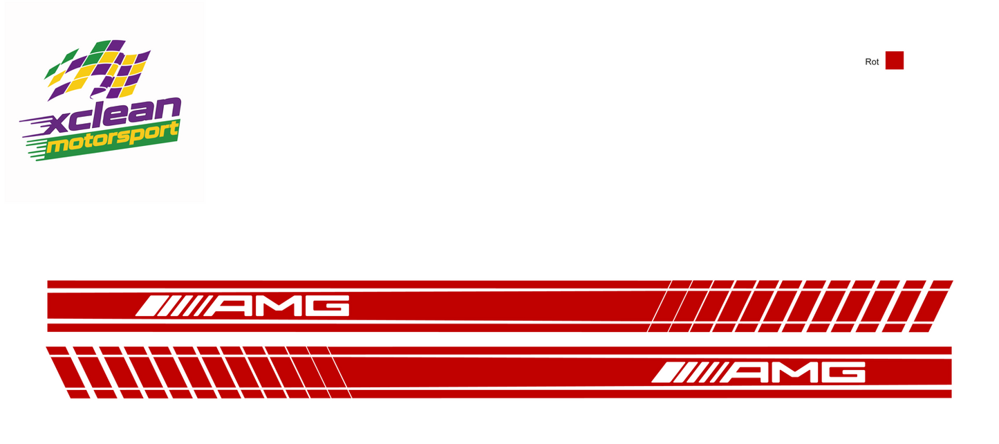Stickerset Seitenschweller für Mercedes AMG Rot
