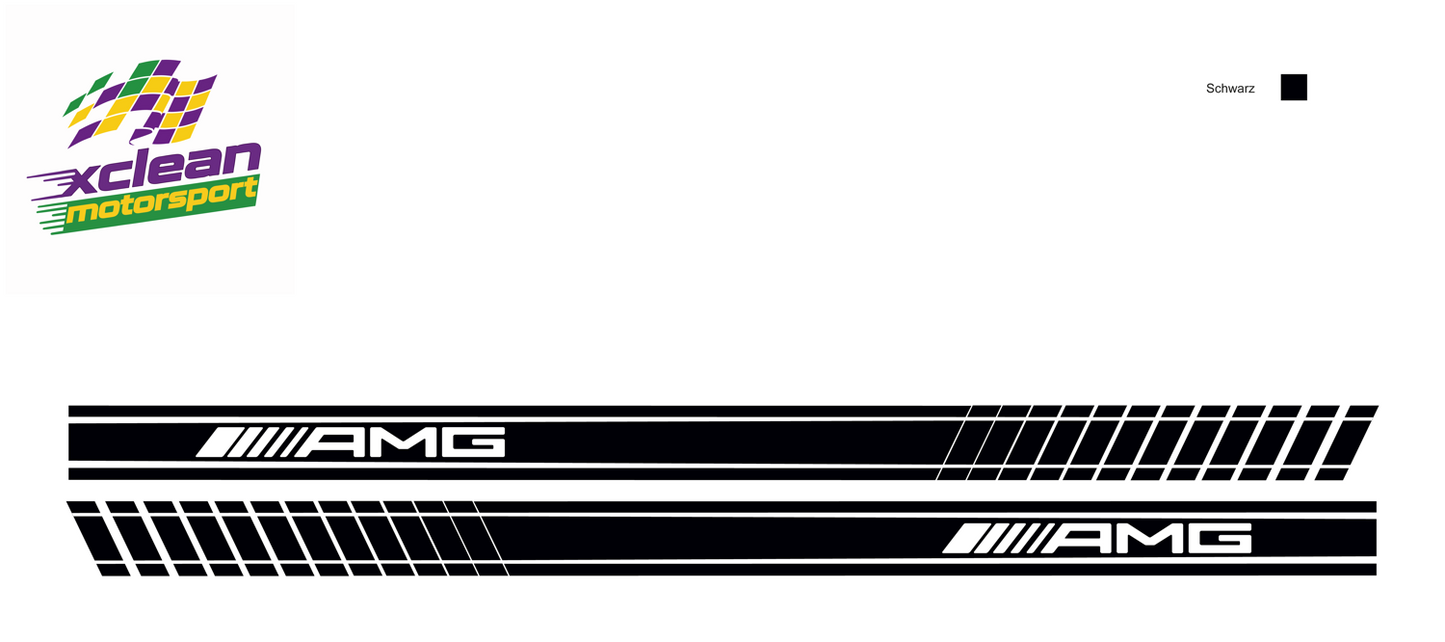 Stickerset Seitenschweller für Mercedes AMG Schwarz
