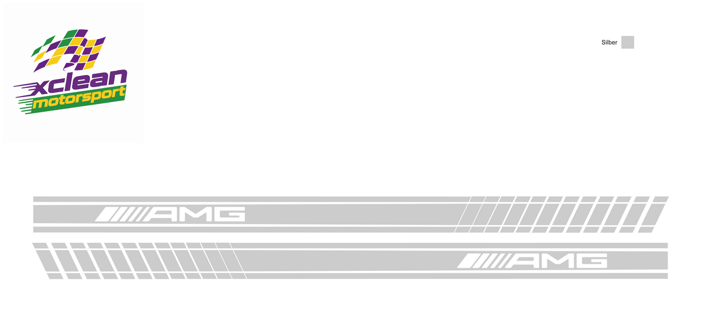 Stickerset Seitenschweller für Mercedes AMG Silber