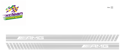 Stickerset Seitenschweller für Mercedes AMG Silber