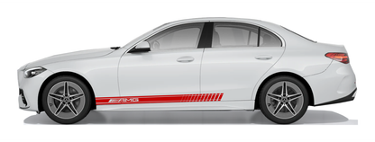 Stickerset Seitenschweller für Mercedes AMG Rot