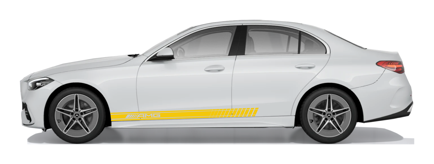 Stickerset Seitenschweller für Mercedes AMG Gelb