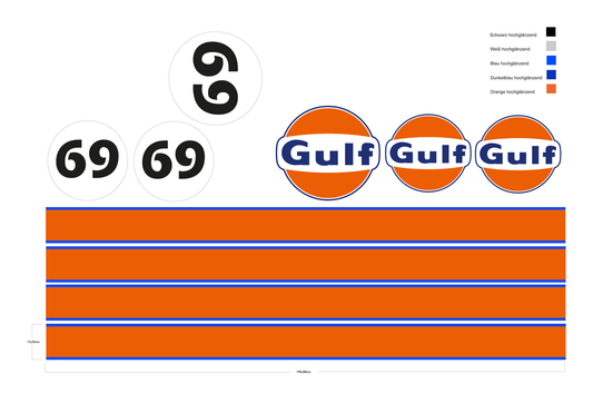 Stickerset Gulf Retro aus dem Rennsport