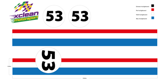 Stickerset VW Beetle VW Käfer Herbie Nr.53 Design