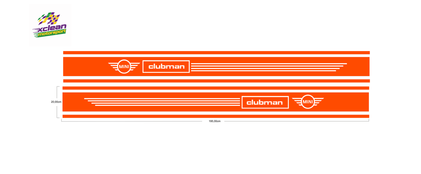 Stickerset Türen für Mini Clubman Schwarz