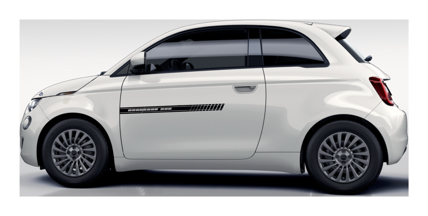 Stickerset Türen für Fiat 500 Abarth 595 Esseesse Schwarz