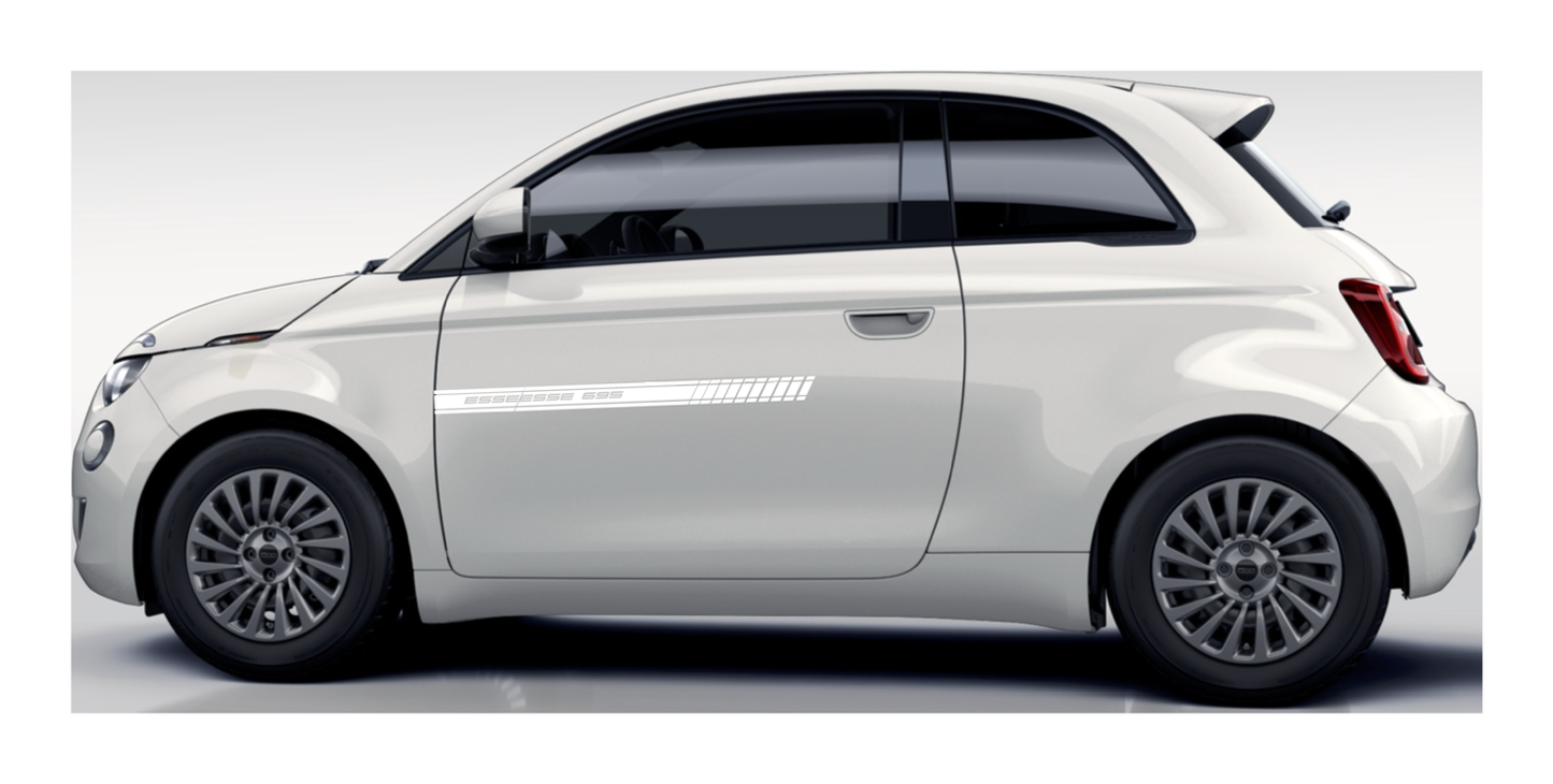 Stickerset Türen für Fiat 500 Abarth 695 Esseesse Weiß