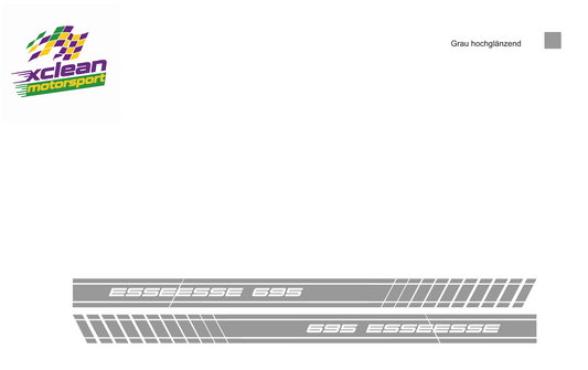 Stickerset Türen für Fiat 500 Abarth 695 Esseesse Grau