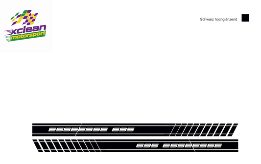 Stickerset Türen für Fiat 500 Abarth 695 Esseesse Schwarz