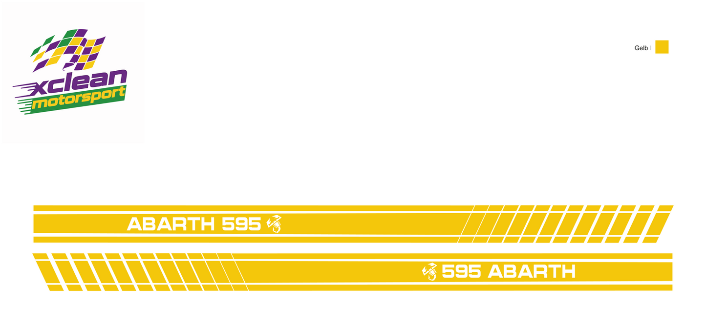 Stickerset Seitenschweller für Fiat 500 Abarth 595 Scorpion Gelb