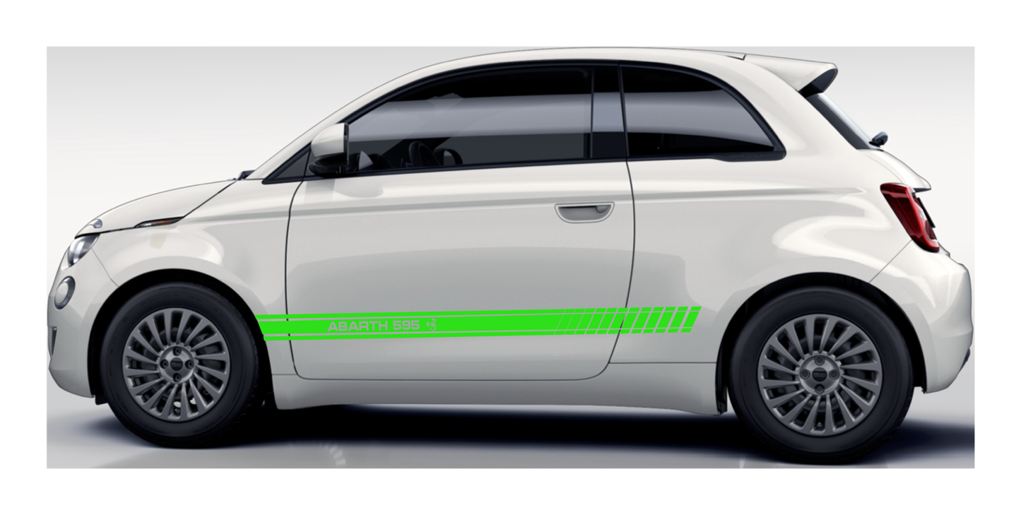 Stickerset Seitenschweller für Fiat 500 Abarth 595 Scorpion Grün