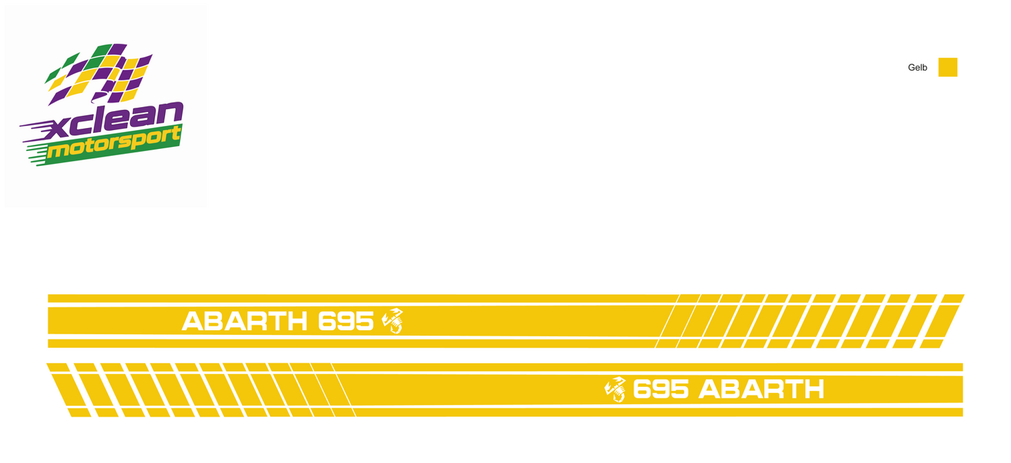 Stickerset Seitenschweller für Fiat 500 Abarth 695 Scorpion Gelb