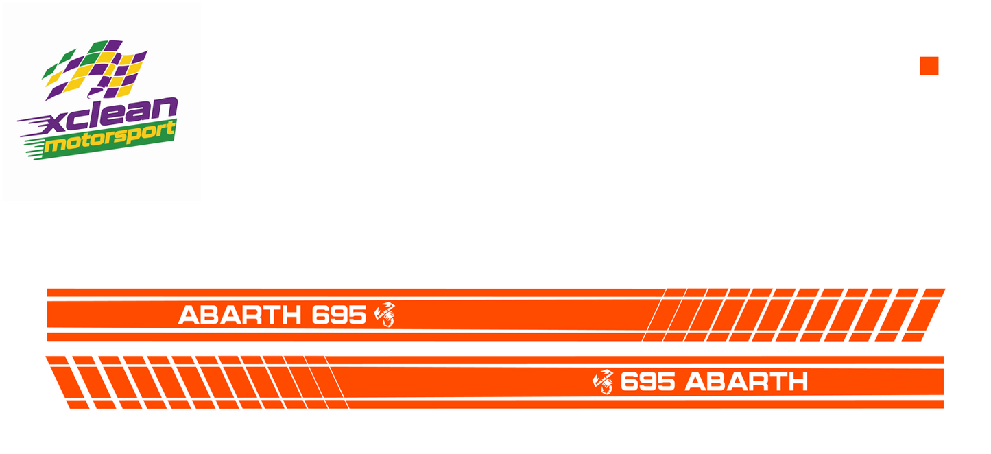 Stickerset Seitenschweller für Fiat 500 Abarth 695 Scorpion Orange