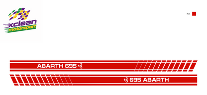 Stickerset Seitenschweller für Fiat 500 Abarth 695 Scorpion Rot