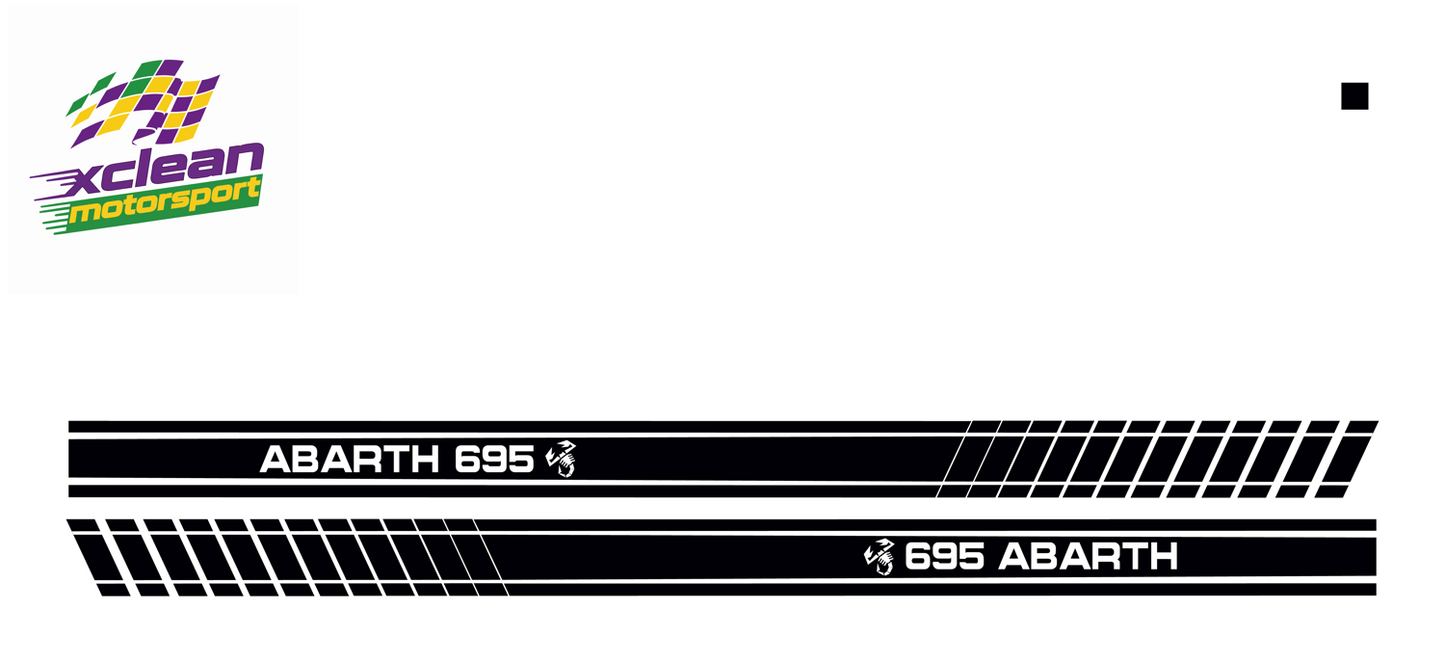 Stickerset Seitenschweller für Fiat 500 Abarth 695 Scorpion Schwarz