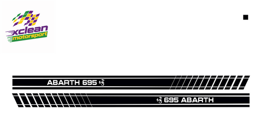 Stickerset Seitenschweller für Fiat 500 Abarth 695 Scorpion Schwarz