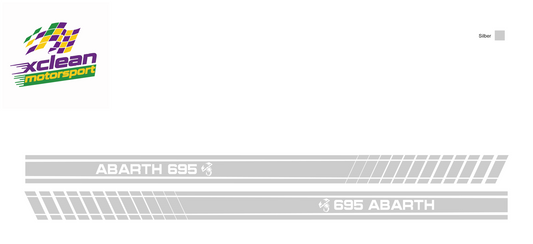 Stickerset Seitenschweller für Fiat 500 Abarth 695 Scorpion Grau