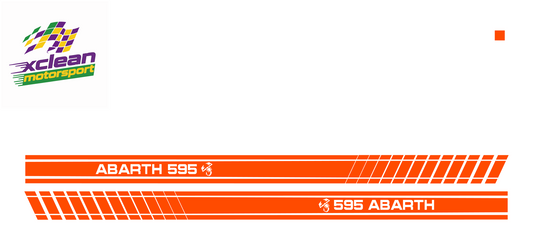 Stickerset Seitenschweller für Fiat 500 Abarth 595 Scorpion Orange