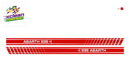 Stickerset Seitenschweller für Fiat 500 Abarth 595 Scorpion Rot