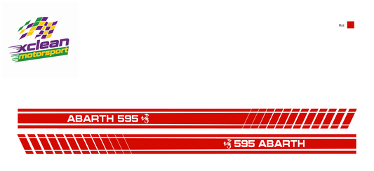 Stickerset Seitenschweller für Fiat 500 Abarth 595 Scorpion Rot