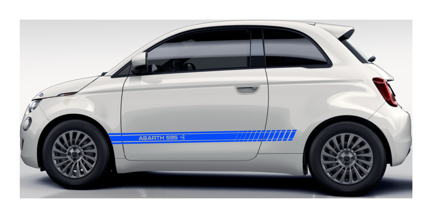 Stickerset Seitenschweller für Fiat 500 Abarth 595 Scorpion Blau