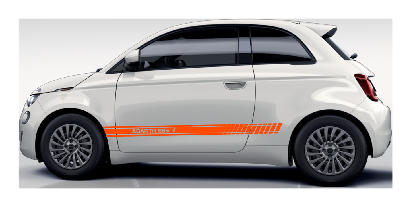 Stickerset Seitenschweller für Fiat 500 Abarth 595 Scorpion Orange
