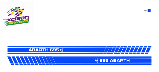Stickerset Seitenschweller für Fiat 500 Abarth 695 Scorpion Blau