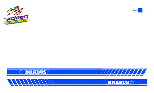 Stickerset Smart Fortwo Smart Forfour Brabus Türsticker Blau