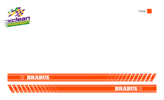 Stickerset Smart Fortwo Smart Forfour Brabus Türsticker Orange