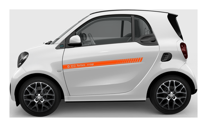 Stickerset Smart Fortwo Smart Forfour EQ Türsticker Orange