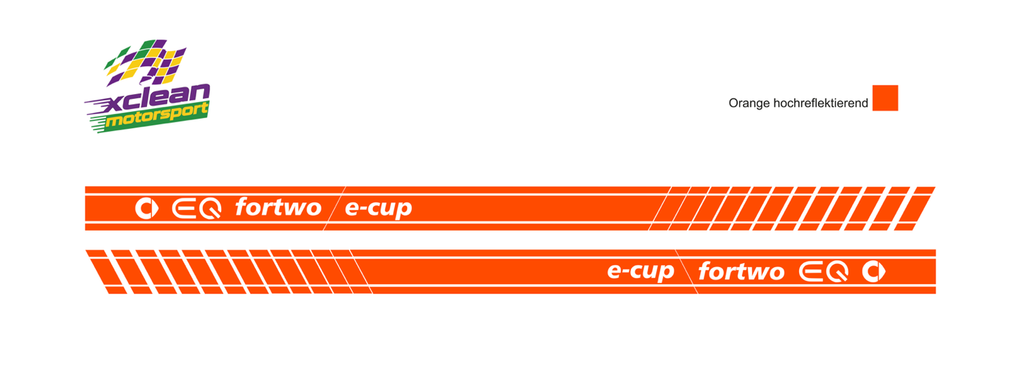 Stickerset Smart Fortwo Smart Forfour EQ Türsticker Orange