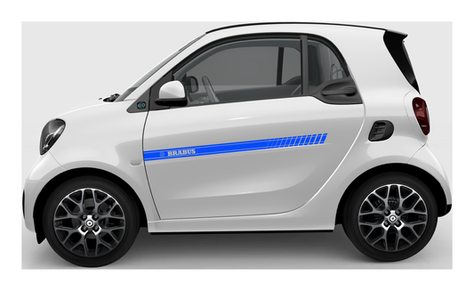 Stickerset Smart Fortwo Smart Forfour Brabus Türsticker Blau
