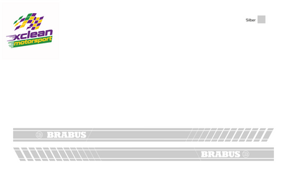 Stickerset Smart Fortwo Smart Forfour Brabus Türsticker Silber