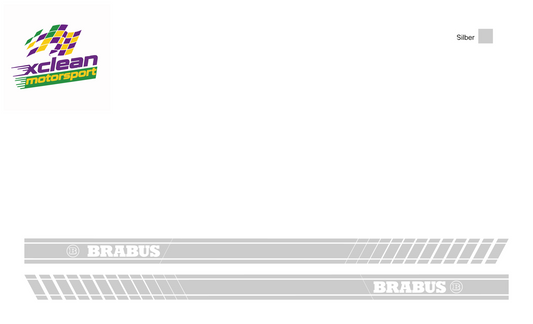 Stickerset Smart Fortwo Smart Forfour Brabus Türsticker Silber