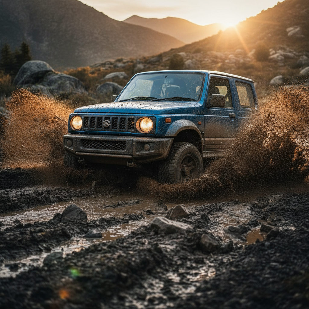 Opel Monterey in George Russell Blau – Off-Road Lifestyle Shot