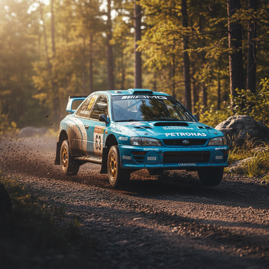 Subaru Impreza Rally Style in George Russell Blau – Lifestyle Shot