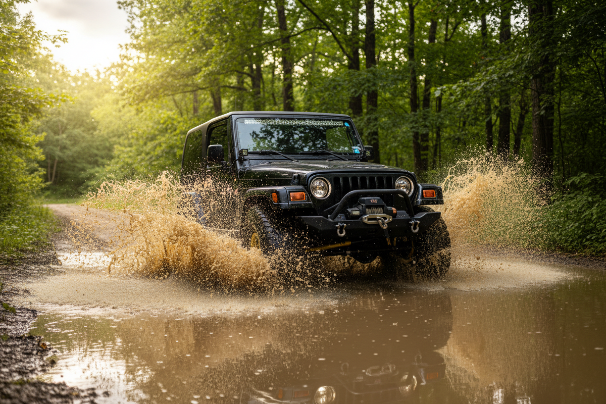 Jeep Wrangler TJ Wasserdurchfahrt