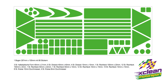 Stickerset Leuchtsticker allgemein hochreflektierend und nachleuchtend 66 Stück Silber