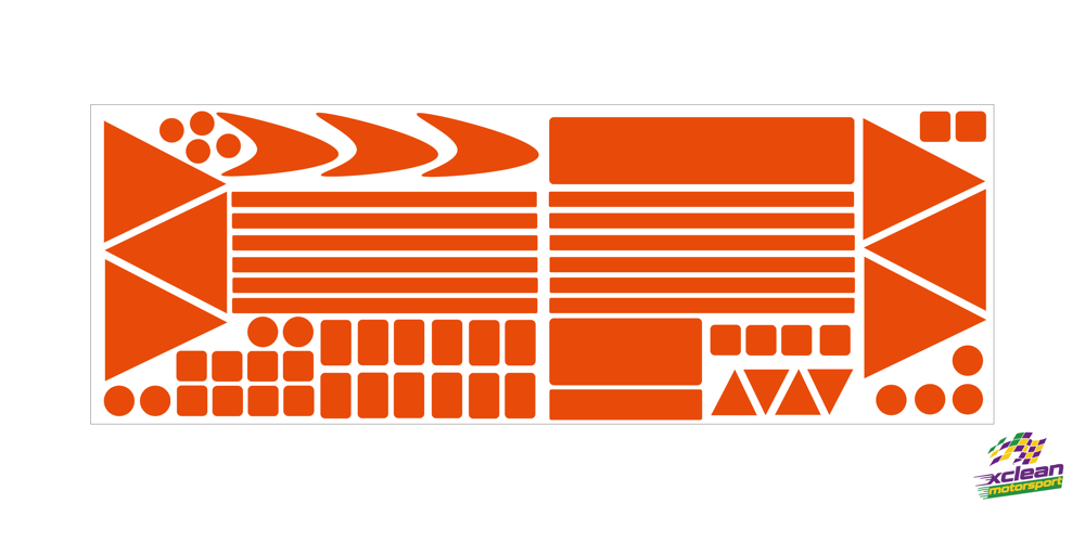 Stickerset Leuchtsticker allgemein hochreflektierend und nachleuchtend 66 Stück Orange